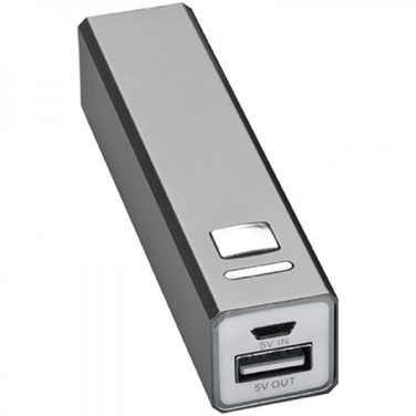 Logo trade promotional gifts image of: Metal power bank PORT HOPE 2200mAh