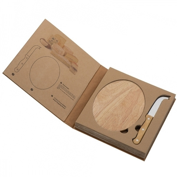 Logo trade promotional products picture of: Cheese chopping board with knife GOUDA