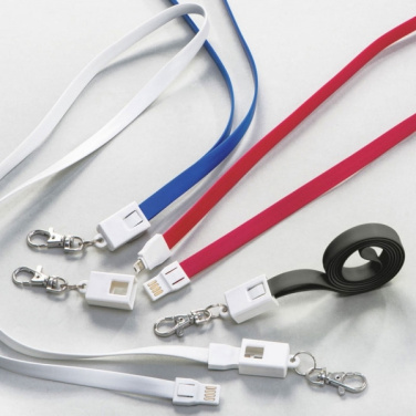 Logotrade promotional item image of: Lanyard with usb cable LE PORT