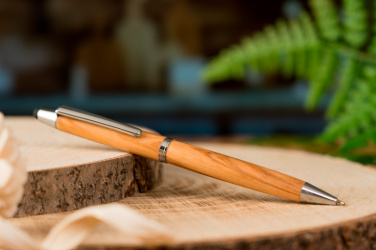 Logo trade promotional giveaways picture of: Wooden ballpen with touch function ERFURT