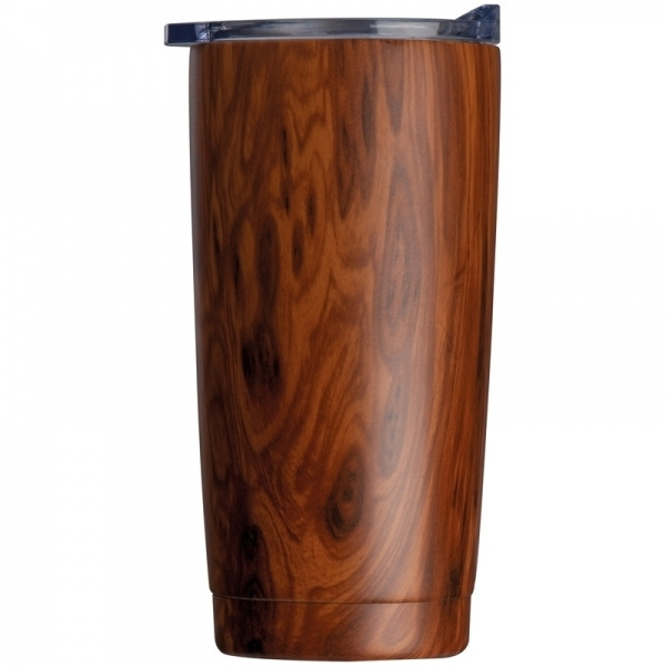 Logo trade promotional giveaways picture of: Stainless steel mug with wooden look COSTA RICA 550 ml