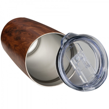 Logo trade promotional products image of: Stainless steel mug with wooden look COSTA RICA 550 ml