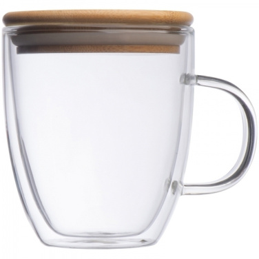 Logo trade promotional item photo of: Double-walled glass cup GERTHE 350 ml