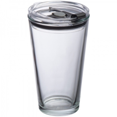 Logotrade corporate gifts photo of: Glass mug with lid WATTENSCHEID 400 ml