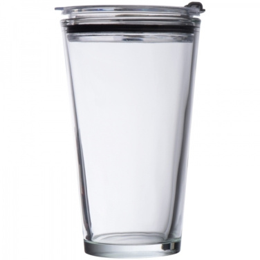 Logo trade corporate gifts image of: Glass mug with lid WATTENSCHEID 400 ml