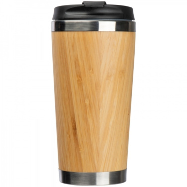 Logotrade promotional products photo of: Stainless steel mug BAMBOOGARDEN 400 ml