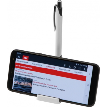 Logo trade corporate gifts image of: Mobile phone holder with metal ballpen REGINA