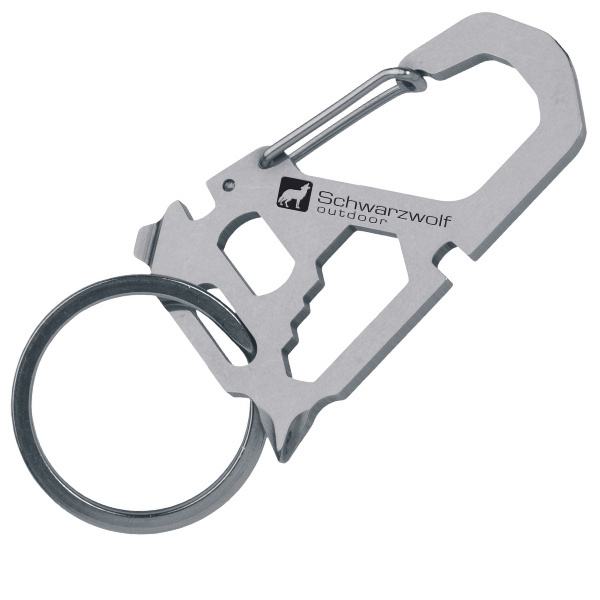 Logo trade corporate gifts image of: Multifunctional keychain ANTISANA Schwarzwolf