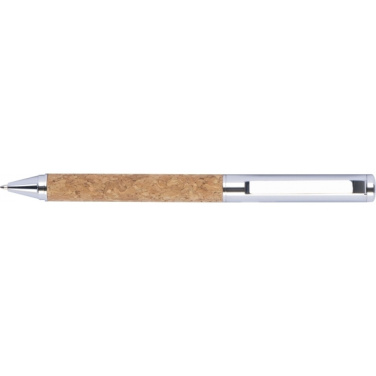 Logotrade promotional gift image of: Twist-ballpen metal and cork LILLEHAMMER