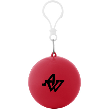 Logo trade corporate gifts image of: Xina rain poncho in storage ball with keychain