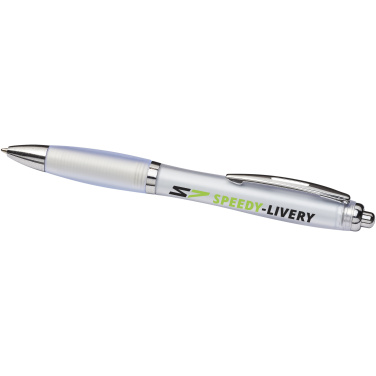 Logo trade promotional gifts image of: Curvy ballpoint pen with frosted barrel and grip