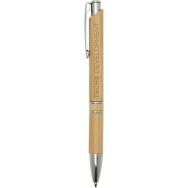 Logotrade promotional giveaway image of: Wicker bamboo ballpoint pen