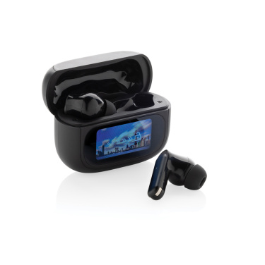 Logo trade promotional merchandise picture of: Airtune RCS recycled plastic ANC earbuds with touch screen