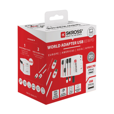 Logotrade advertising products photo of: SKROSS World Travel Adapter MUV 65W PD with USB C Cable