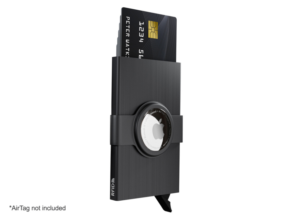 Logo trade promotional products image of: RFID credit card case with holder for AirTag 2163155