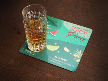 Logo trade promotional products image of: Set of 4 PUZZLE glass coasters 1835117