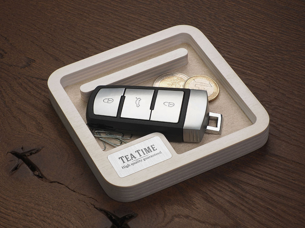 Logo trade promotional giveaways image of: Wooden desk organiser 1846121