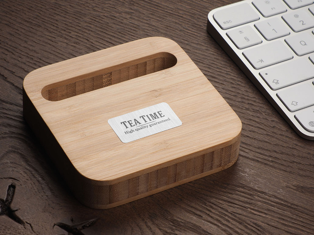 Logo trade promotional gift photo of: Wooden telephone stand 1848292
