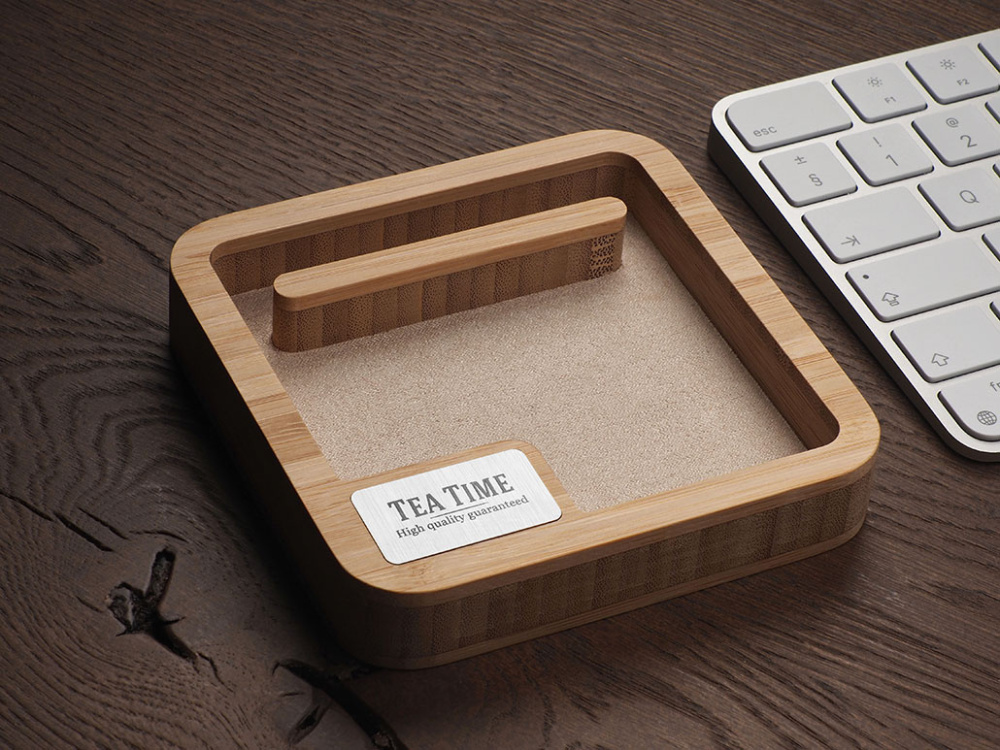 Logo trade promotional products image of: Wooden desk organiser 1846292