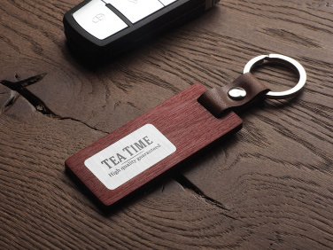 Logo trade promotional item photo of: Wooden keyring 1853121