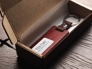 Logo trade promotional giveaways image of: Wooden keyring 1853121