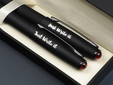 Logo trade promotional merchandise photo of: Amber Pen set  1235036