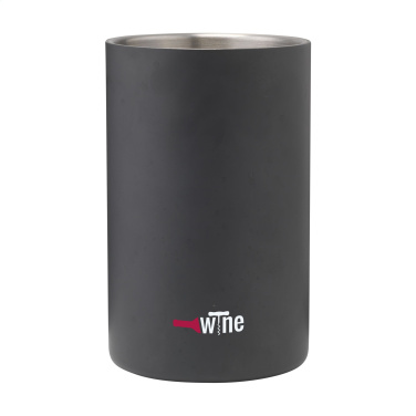 Logo trade promotional giveaways image of: CoolSteel Black wine cooler