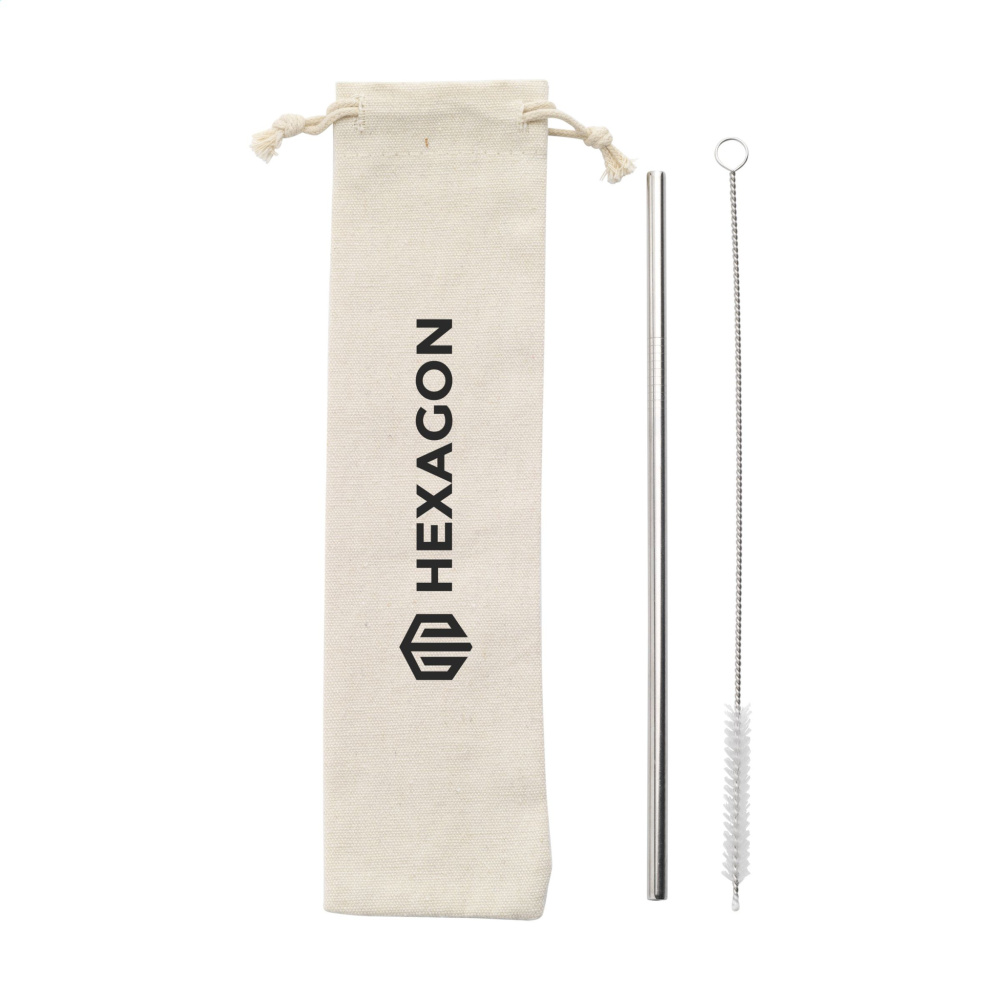 Logotrade corporate gift picture of: Reusable 1 piece ECO Straw Set stainless-steel straw