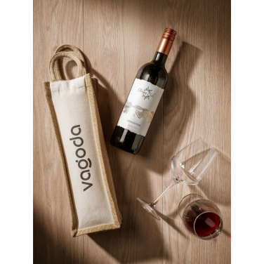 Logo trade business gift photo of: Jute Canvas Wine Bag
