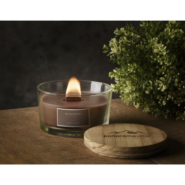Logo trade promotional gifts picture of: Wooosh Flame Scented Candle Dark Amber