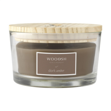 Logo trade promotional gifts picture of: Wooosh Flame Scented Candle Dark Amber