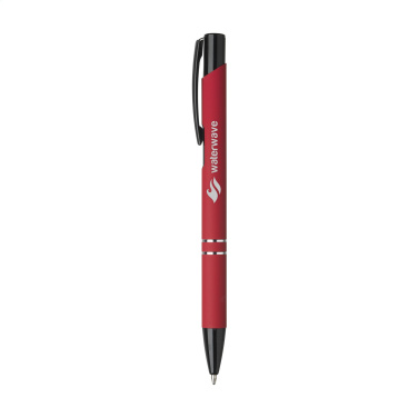Logo trade promotional items image of: Ebony Rubberised pen