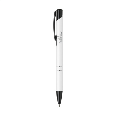 Logo trade promotional giveaways image of: Ebony Rubberised pen