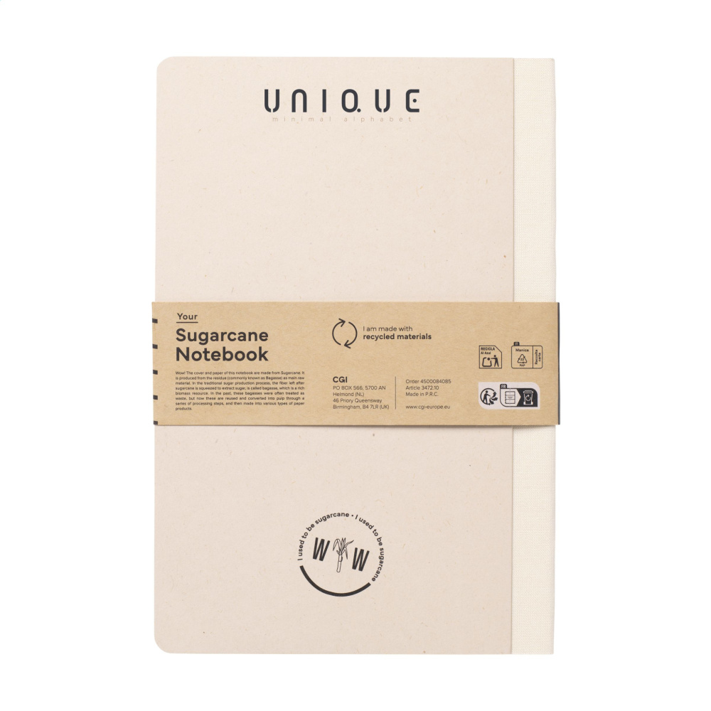 Logotrade promotional gift image of: Sugarcane Paper Notebook A5