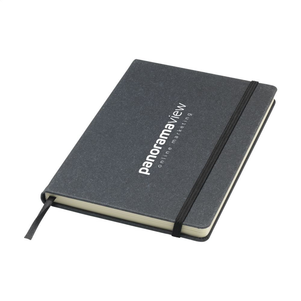Logo trade promotional items image of: Montana Recycled Leather Paper Notebook A5