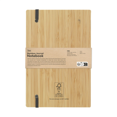 Logo trade advertising products image of: Bamboo Journal Naked Spine Paper Notebook A5
