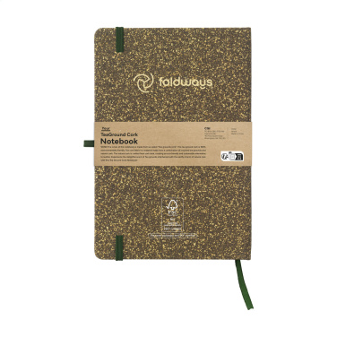 Logo trade promotional gifts image of: TeaGround Cork Paper Notebook A5