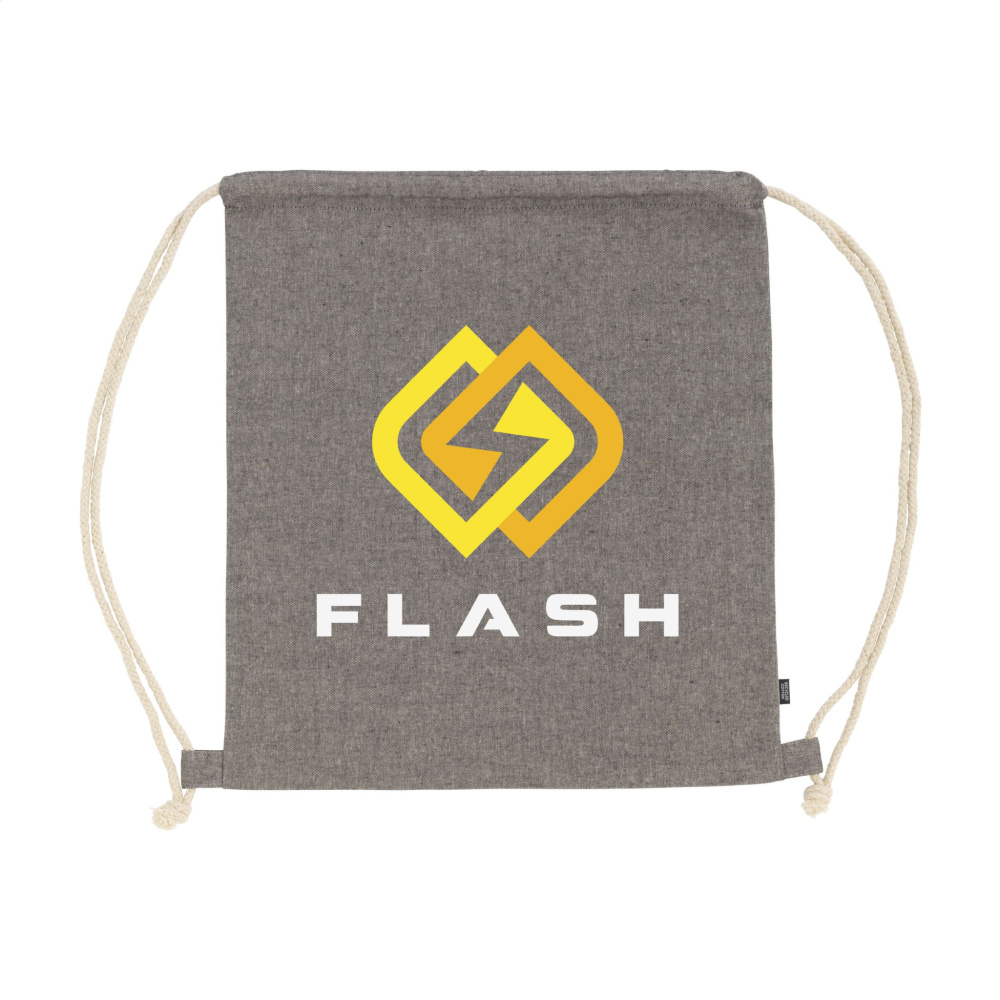 Logotrade promotional gift image of: GRS Recycled Cotton PromoBag (180 g/m²) backpack
