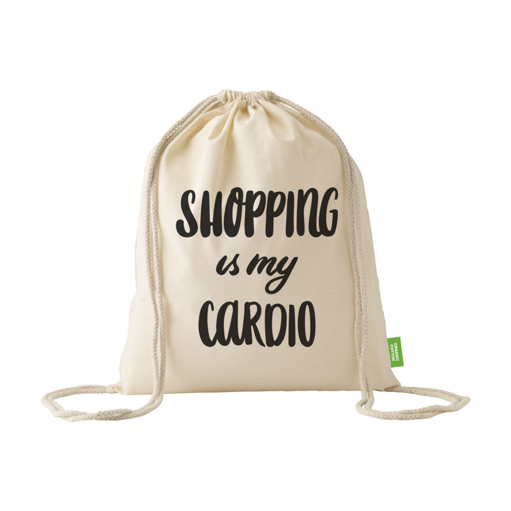 Logotrade promotional product picture of: Organic Cotton GOTS Promo (140 g/m²) backpack