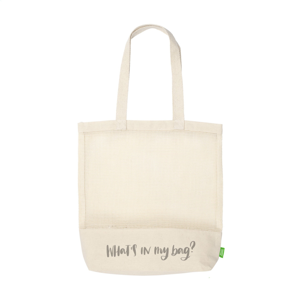 Logo trade promotional items image of: Natura Organic Mesh Shopper (180 g/m²) shopping bag