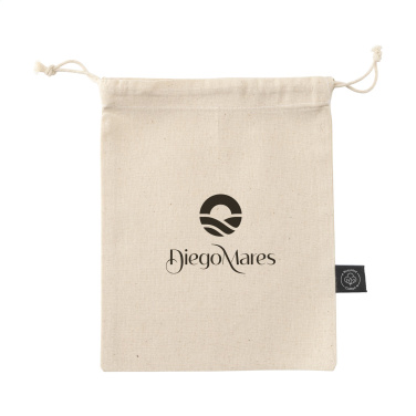 Logotrade promotional products photo of: Gift Pouch Natural GRS Recycled Cotton (150 g/m²) S