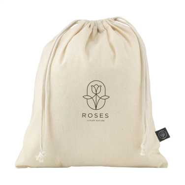 Logotrade promotional items photo of: Gift Pouch Natural GRS Recycled Cotton (150 g/m²) M