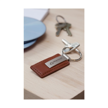Logo trade promotional item photo of: LeatherKey keyring