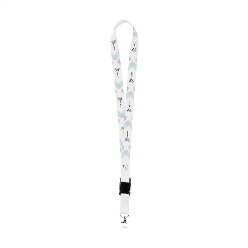 Logo trade business gifts image of: Lanyard Sublimation Buckle RPET 2 cm keycord