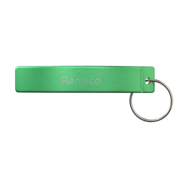 Logo trade corporate gifts image of: Alu Opener GRS Recycled keyring