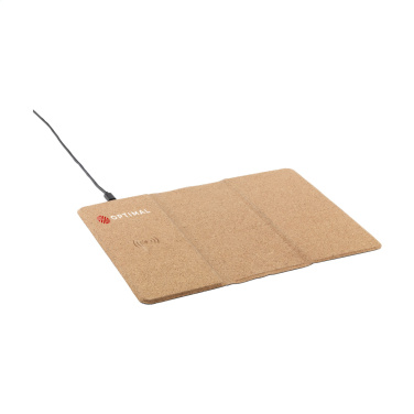 Logo trade business gifts image of: Cork Wireless Charging Mousepad