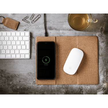 Logo trade business gift photo of: Cork Wireless Charging Mousepad