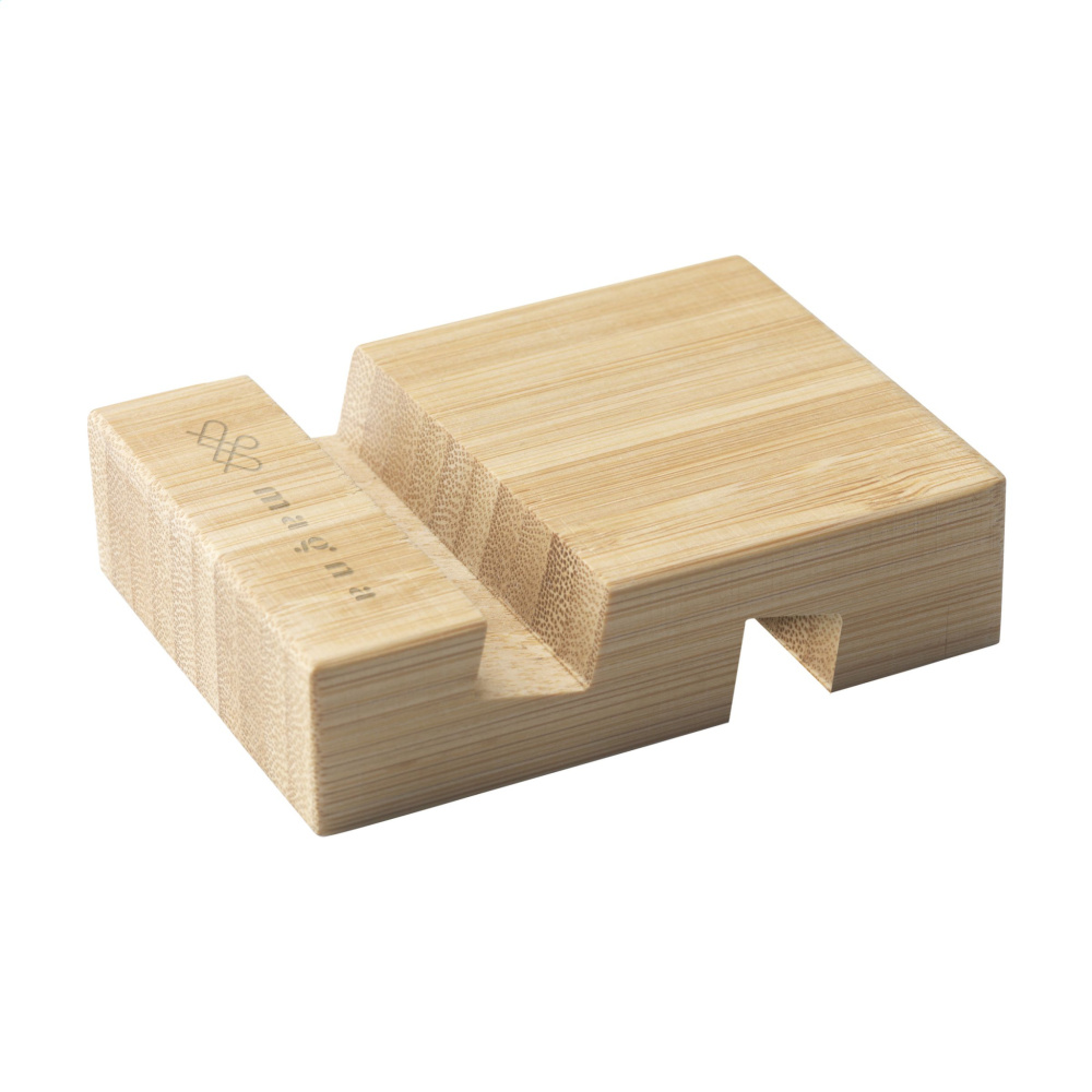 Logo trade advertising products image of: Supporto Bamboo phone stand