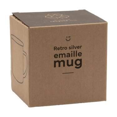 Logo trade corporate gift photo of: Retro Silver Enamel Mug 350 ml