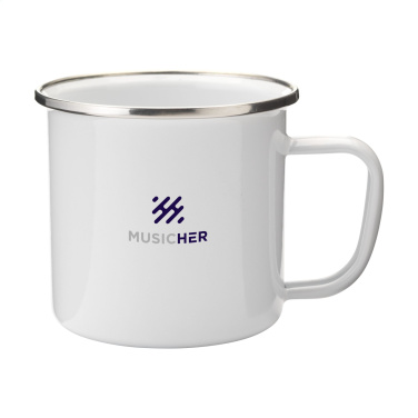 Logo trade corporate gifts picture of: Retro Silver Enamel Mug 350 ml